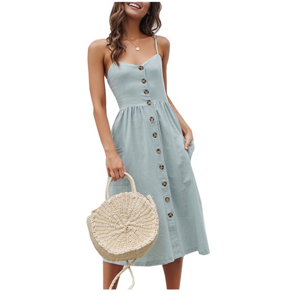 Baby Blue Dress — Size Large - Picture 3 of 4